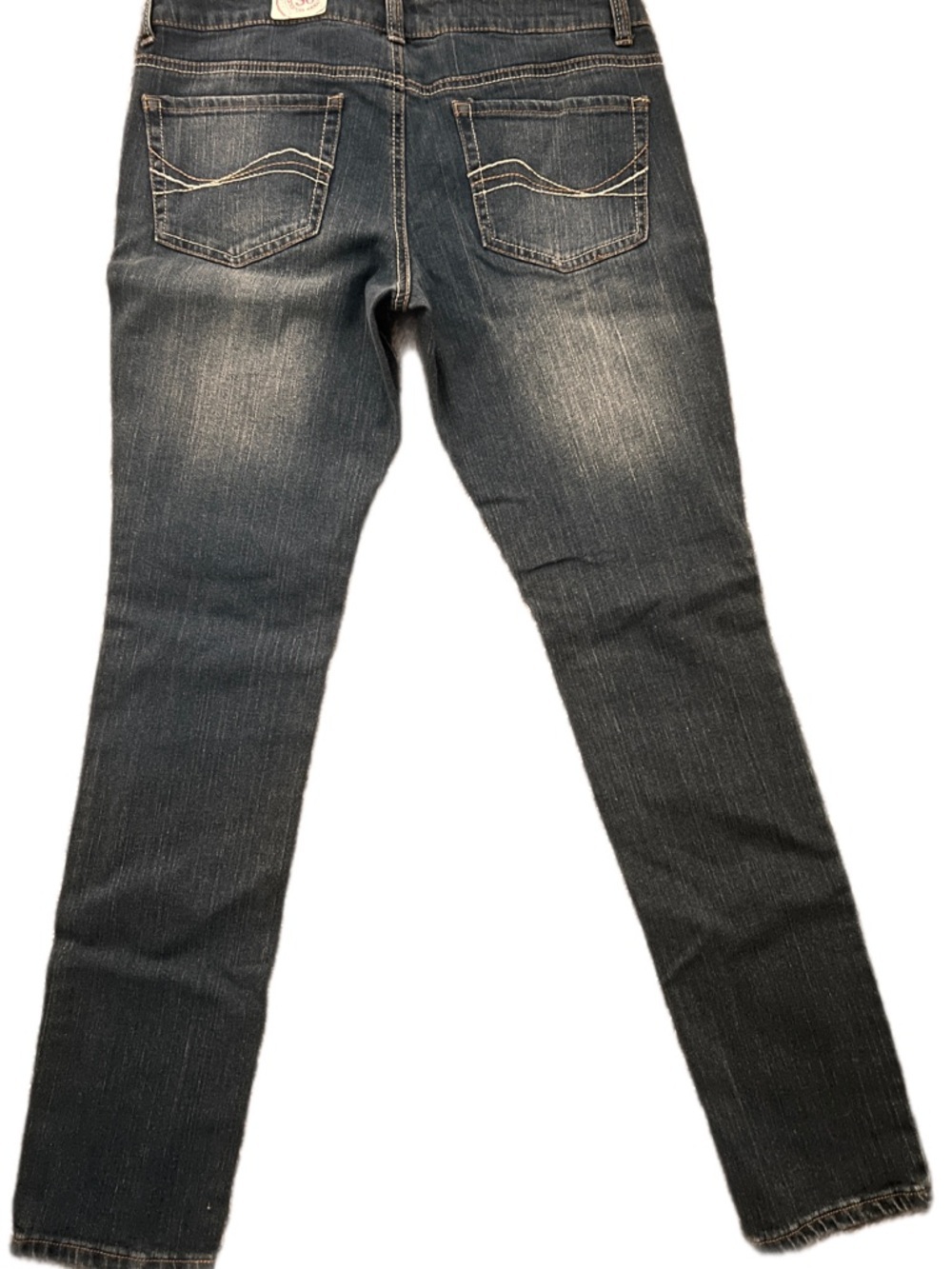 Women's Dark Blue Skinny Jeans with Beaded Pocket - Picture 2 of 5